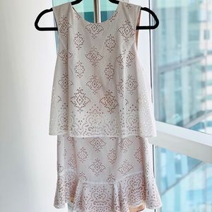 BCBGMAXAZRIA White Eyelet Mini Dress